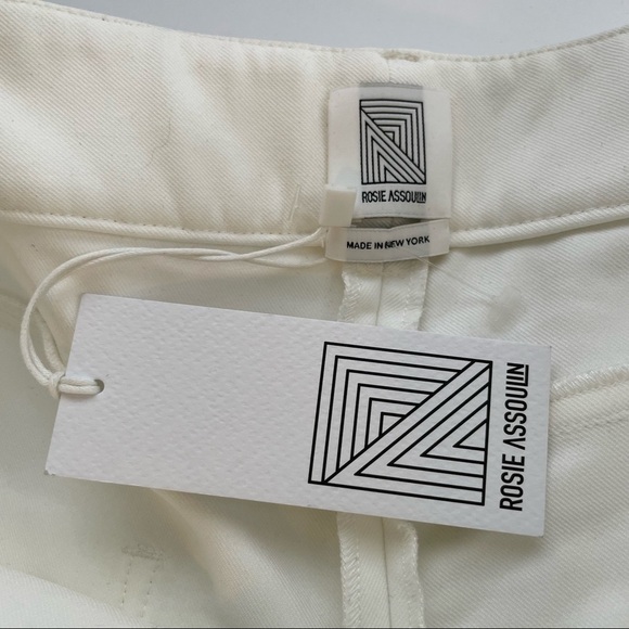 Rosie Assoulin White Wide leg Bermuda Culottes gaucho oversized shorts 10 Flared - Picture 3 of 10